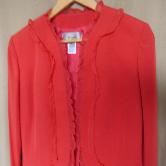 С$695 Sunny Choi Women Jacket, New,Color:Orange/Red, Silk, sz. 8, made in Canada - Picture 6 of 7